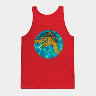 Caribbean unveiled on silk | Opal Sea Turtle Tank Top